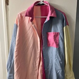 Multi color button down shirt